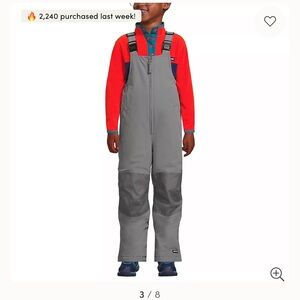 Lands End Navy/Blue Snow Bib Overalls with reinforced knees Size 8